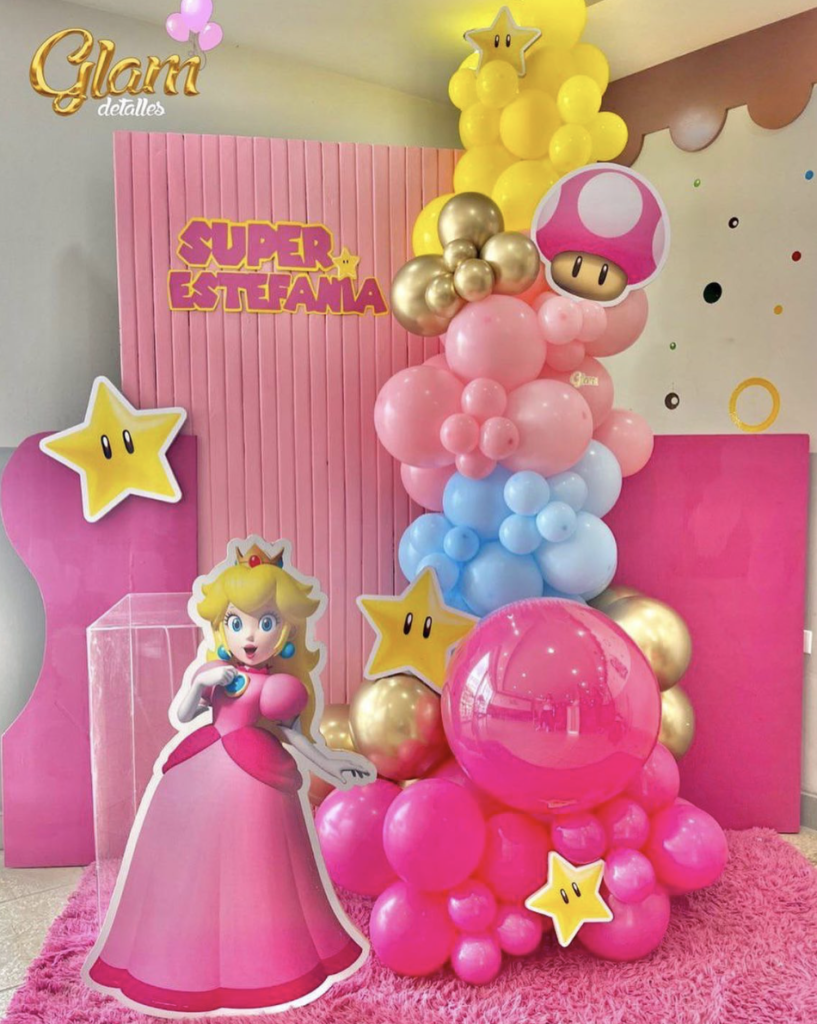 princess peach party balloon display